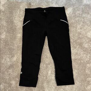 Athleta Black Capris with White Accents